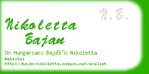 nikoletta bajan business card